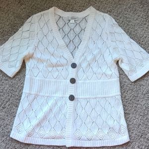 Christopher & Banks Short Sleeve Loose Knit Cardigan